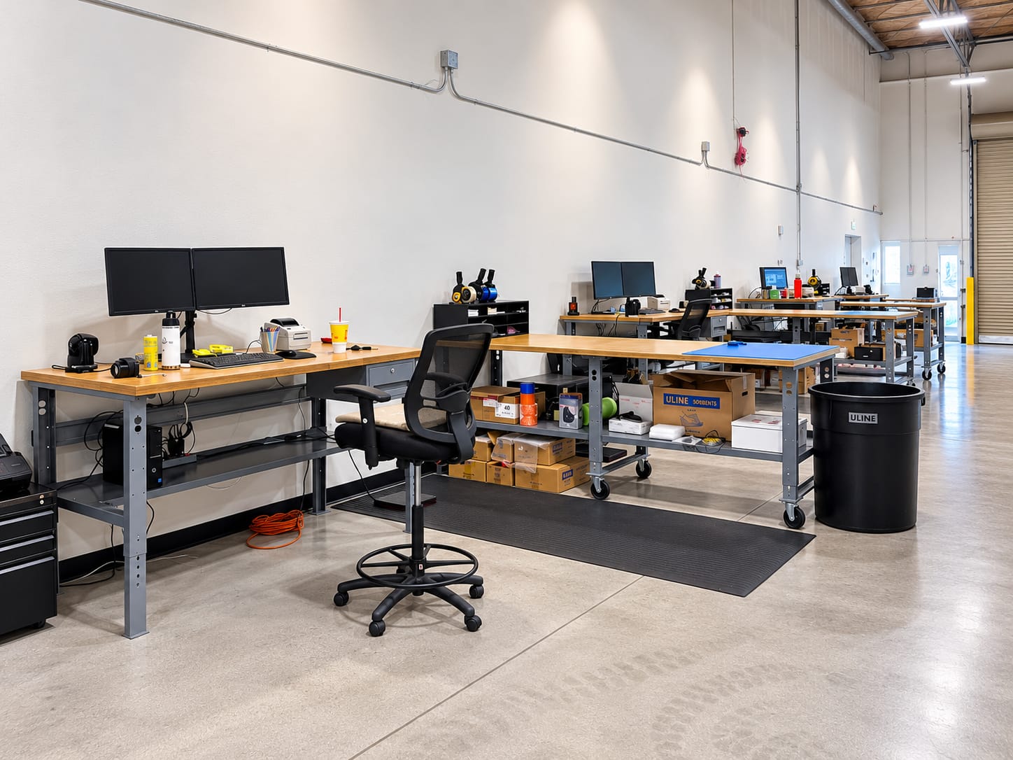 Packing and inspection workstations in the warehouse