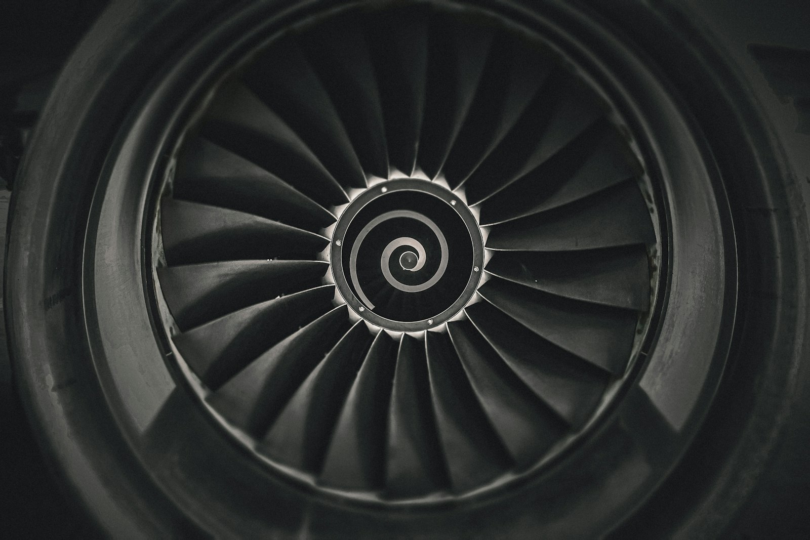 Turbofan blades in low light